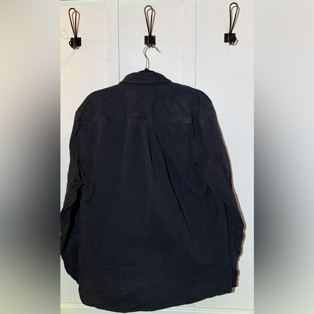 Men’s Carhartt Dark Blue Button-Up Shirt with Chest Pockets Large Tall - Picture 2 of 5